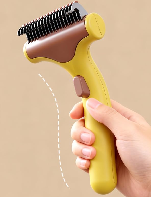 Professional Deshedding Tool for Dogs Cats, 2026 Upgrade Pet Grooming Rake, Extra-Wide Deshedding Dog Brush Pet Hair Remover Tool for Short Long Haired Remove Tangles, Knots, Mats (White)