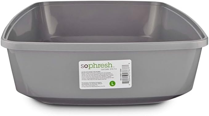 So Phresh by Petco Open Cat Litter Box Grey Large 19.5" L X 14.8" W X 4.3" H