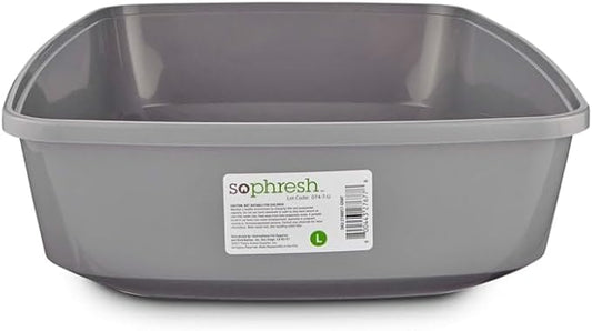 So Phresh by Petco Open Cat Litter Box Grey Large 19.5" L X 14.8" W X 4.3" H