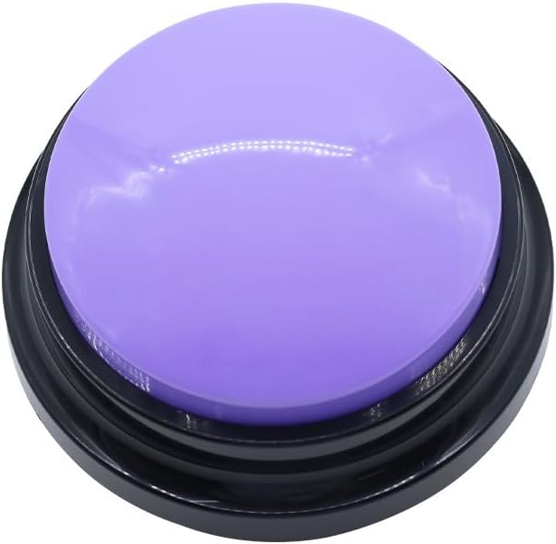 Dog Talking Buttons for Communication, Recordable Pet Training Buzzers with 30 Seconds Voice Recording, Interactive Dog Speech Buttons for Puppy Learning, Communication & IQ Training Toys (Purple)