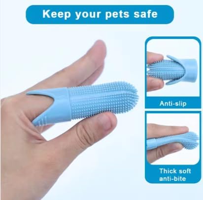 Lickable Soft Silicone Finger Toothbrush for Dogs & Cats - 3-Pack Multi-Color Set - Gentle Gum Care & Dental Hygiene - Food-Grade Safe Material