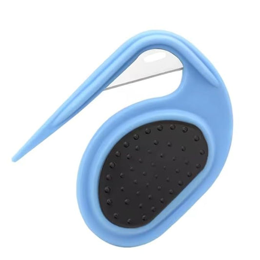 Grooming Knife for Long-Haired Pets - Remove Clumps Pet Knotting Massage Comb,3 In1 Multifunctional Dog Comb For Removing Tangled and Loose Hair (Blue, Medium)