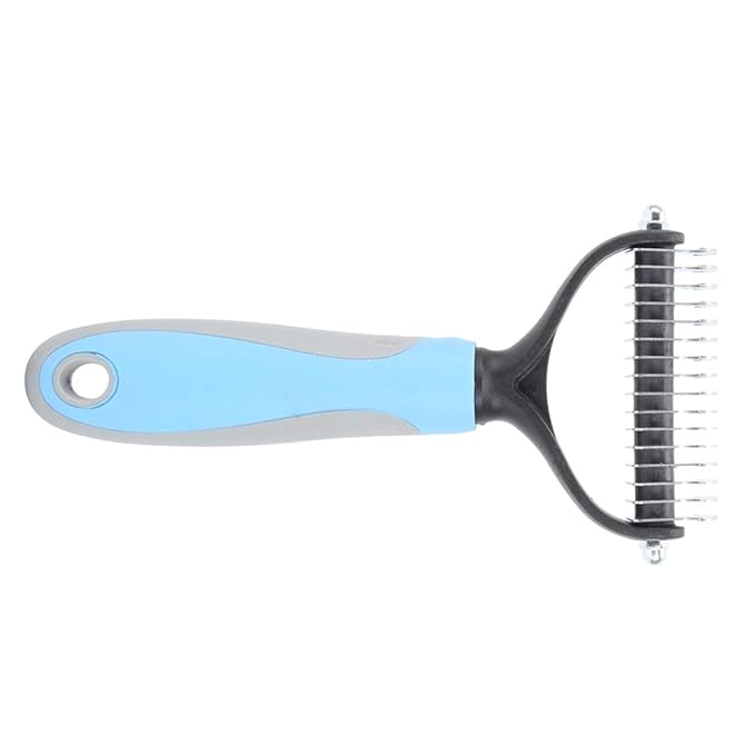Undercoat Rake for Dogs Deshedding Brush Removal Comb for Pet Dog Cat Fur Knot Cutter Grooming Tool Detangling Dematting Long S 283X180mm