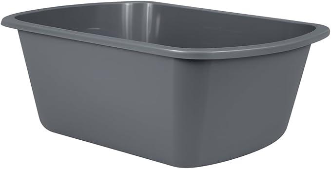 Vakly Wash Basins – Rectangular Plastic 7-Quart Graduated Hospital Soaking Tub with Markings – Small Portable Washbasin for Face Washing, Cleaning, Foot Bath, Dishes, Laundry & Bedside Care