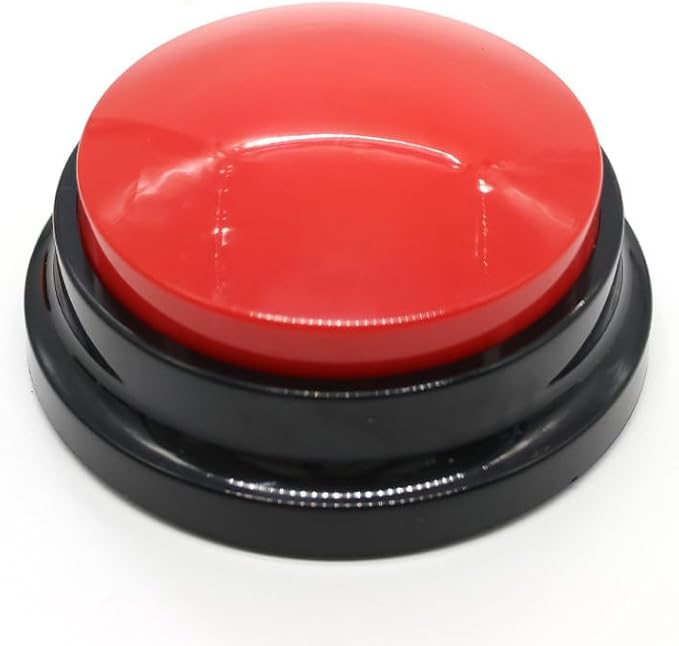Dog Talking Buttons for Communication, Recordable Pet Training Buzzers with 30 Seconds Voice Recording, Interactive Dog Speech Buttons for Puppy Learning, Communication & IQ Training Toys (red)