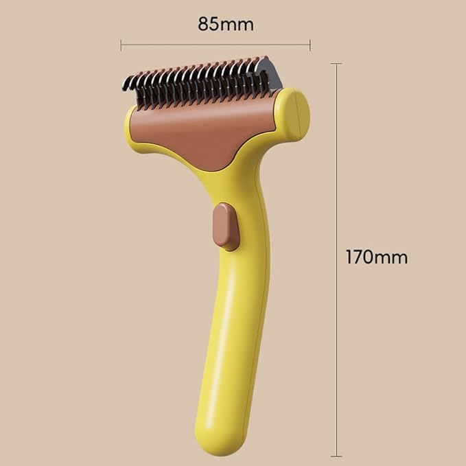 2 PCS Professional Deshedding Tool for Dogs Cats, 2026 Upgrade Pet Grooming Rake, Extra-Wide Deshedding Dog Brush Pet Hair Remover Tool for Short Long Haired Remove Tangles, Knots, Mats (White+Yellow)