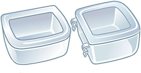 DryFur Pet Carrier Food Water Dish - Clear- Spill Resistant - Hook On Cups - Travel Kennel Bowls set of 2 (Small)