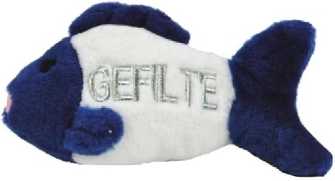 PUREPET Hanukkah Dog Toys Chanukah Holiday Themed Soft Plush Squeaker Fun Kelev Play (4.5" Gefilte Fish)