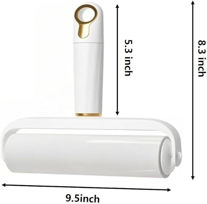 9.5inch - Washable Lint Roller Reusable Remover - Strong Adhesion, Dust - Proof Cover, Hanging Hole - Silicone Material for Clothes, Sofa, Carpet - Pet Hair Remover & Dust,White