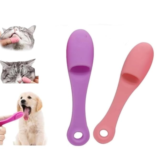 Silicone Scrubber for Cats Chin Cleaner,Cat Finger Toothbrush,Cat Chin Scrubber Pet Toothbrush, Cat Chin Brush for Pet Dental Care,Finger Brushes Suitable for Puppies and Cats (A-2pcs)