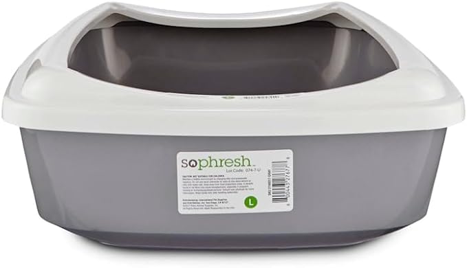 So Phresh by Petco Open Cat Litter Box Grey Large 19.5" L X 14.8" W X 4.3" H
