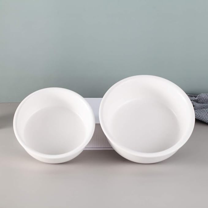 White Large Ceramic Tilted Elevated Cat Dog Bowl Raised Cat Food Water Bowl Dish Pet Comfort Feeding Bowls with Gold Iron Stand
