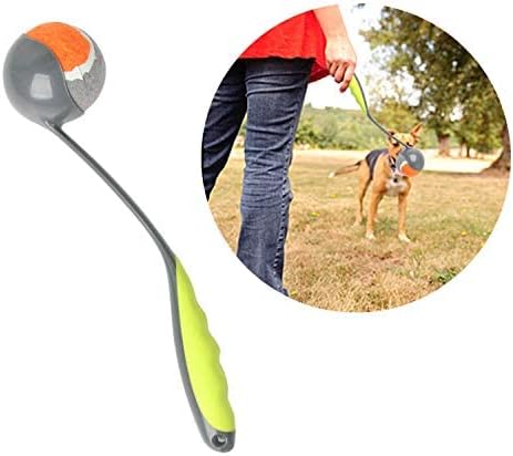 PAWISE Dog Ball Launcher for Medium Dogs, 12.2" Dogs Fetch Toy with 2.5" Tennis Balll, Portable Dog Tennis Ball Thrower for Indoor & Outdoor Play, Lightweight, Durable & Hands-Free Pick-Up