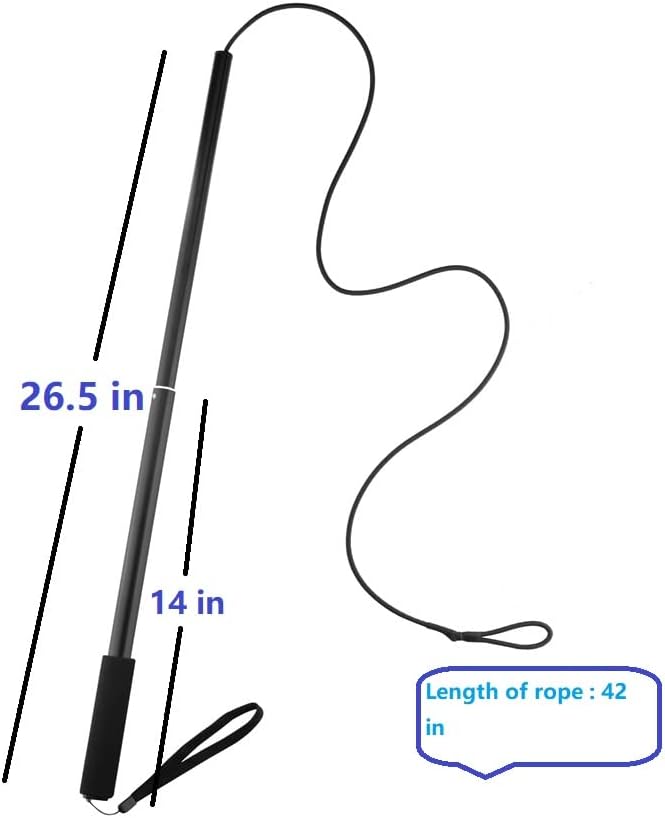 Dog Extendable Teaser Wand Pet Teasing Flirt Pole Interactive Toy with 2 Cotton Chewing Rope Training for Small Medium Large Dogs