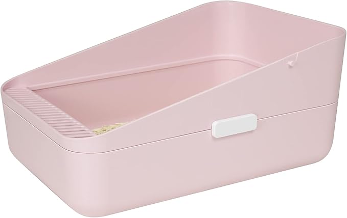 Sfozstra Pink Small Cat Litter Box with Low Entry - for Kittens Up to 8 lbs, Anti-Tracking Design, Space-Saving, Easy Clean, Ideal for Apartments