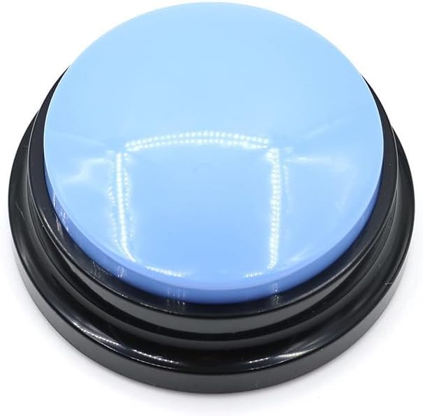 Dog Talking Buttons for Communication, Recordable Pet Training Buzzers with 30 Seconds Voice Recording, Interactive Dog Speech Buttons for Puppy Learning, Communication & IQ Training Toys (light blue)