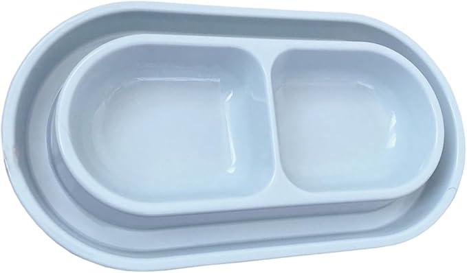 Ant Proof Cat Dish Pet Feeder 32 Oz Food Water Bowl for Small Medium Size Dogs Cats (Grey,M)