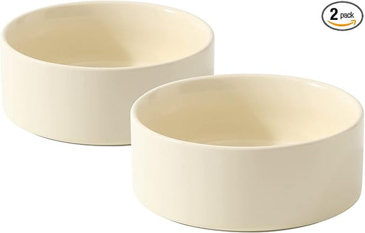 Havniva Cat Bowls Water Bowl Set of Two, 5.1” Ceramic Cat Food and Water Bowl Whisker Friendly Pet Food Bowls for Indoor Cats, Wide Cat Water Dish Prevent Whisker Fatigue Non Slip Cat Feeder