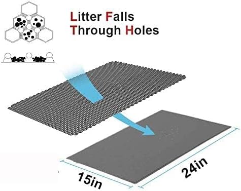 Bulkniu Small Cat Litter Box Mat: Easy Clean Cat Litter Mat for Floor, Kitty Scratch Cute Pad (15x24 Inch Grey)