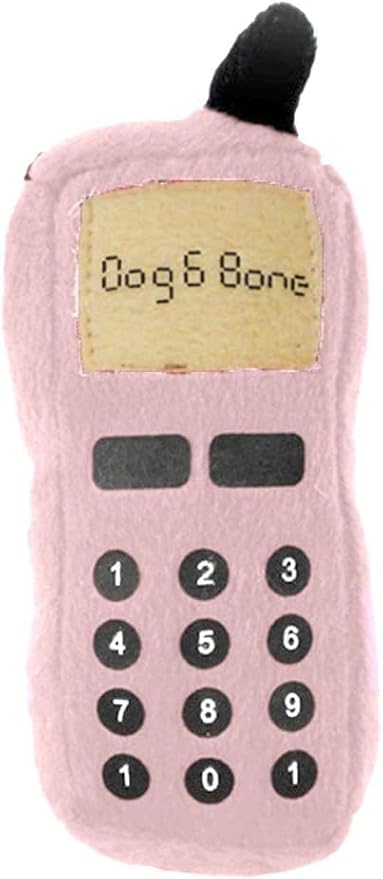 GANPUB Pink Pet Dog Puppy Funny Cellphone Shape Plush Doll Playing Training Chew Squeaky Toy - Toughs Plush Fluffy Toy for Awesome Pet for Puppy Small Medium Dog Pets,Automatic Ball Launchers