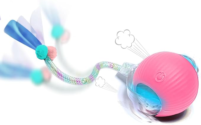 Interactive Cat Toys for Indoor Cats – Motion Activated Automatic Cat Ball with SpeedyTail, 3 Play Modes, Rechargeable LED Rolling Ball, Kitten Toys for Bored Indoor Cats, Smart Cat Enrichment Toy