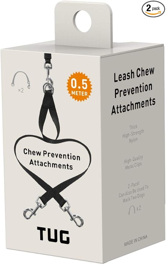 Anti-Chew Extension for Retractable Leashes (2 Pack); Can Also Be Used As A Dual Dog Leash Attachment/Leash Splitter for Walking Two Dogs