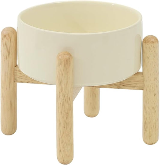 Havniva 6.1inch Ceramic Raised Dog Bowl with Stand, Elevated Dog Bowls for Small and Medium Breed Dog Food and Water Bowl Non-Slip Dog Dish Large Capacity Feeding Pet Water Bowl