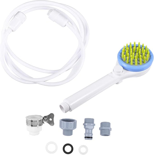 DECHOUS Pet Shower Sprayer with Hose Abs Durable Dog Bath Brush and Massaging Scrubber for Like Stream Comfortable Grooming Tool for Puppies and Dogs