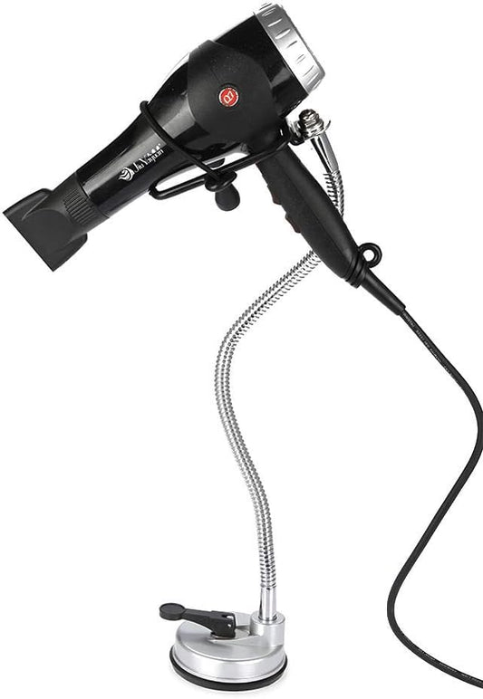 Hair Dryer Stand, Blow Dryer Stand, 360 Degree Rotating Lazy Hair Dryer Stand Hand with Heavy Base, Adjustable Height Standing Hair Dryer, Blow Dryer Holder for Countertop