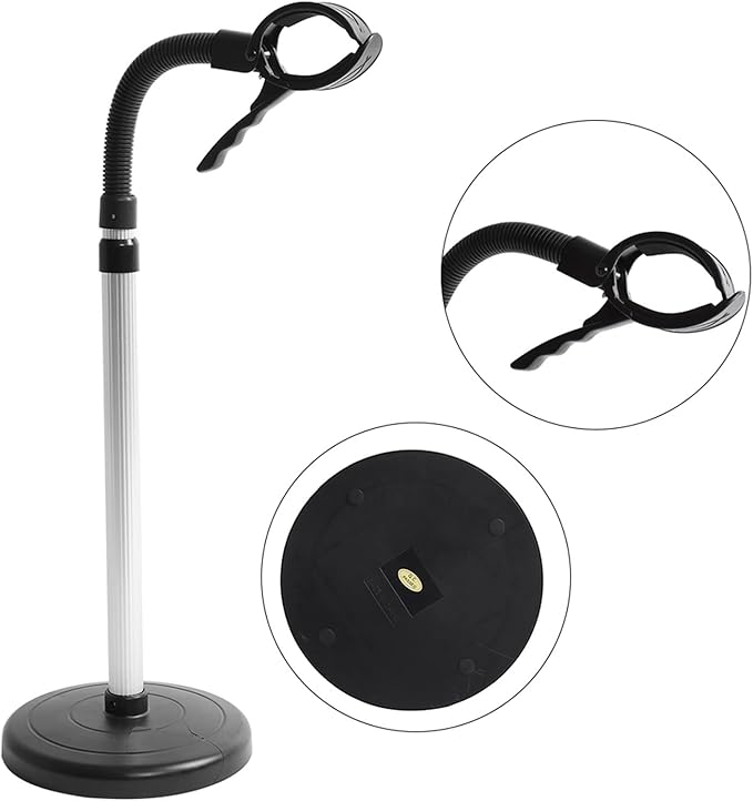 Adjustable Hair Dryer Holder Stand Stainless Steel Hair Dryer Wall Mount Hands Free Blow Dryer Bracket for Home Salon Pet Grooming ABS Material 26.4 Inch Length