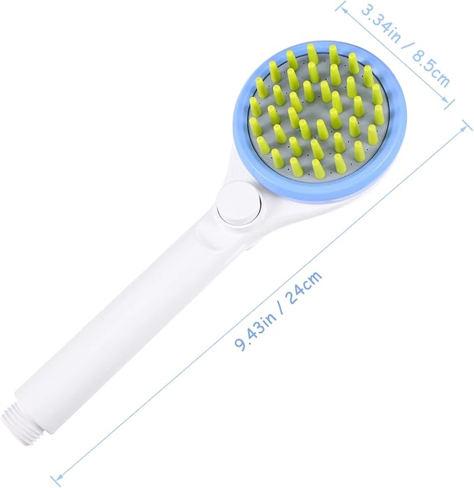 INOOMP Pet Shower Scrubber Brush with Massage Function and Hose Sprinkler for Bathing Dogs and Cats of All Hair Lengths Comfortable Grooming Tool for Pets
