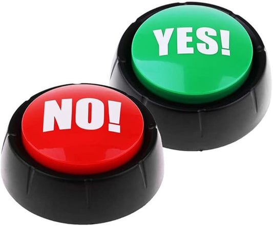 STOBOK Talking Buttons 2Pcs Yes Button and No Button with Sound, Dog Buttons for Communication Answer Buzzers Set Dog Talking Button Set Noise Button Toys Dog Talking Button Set