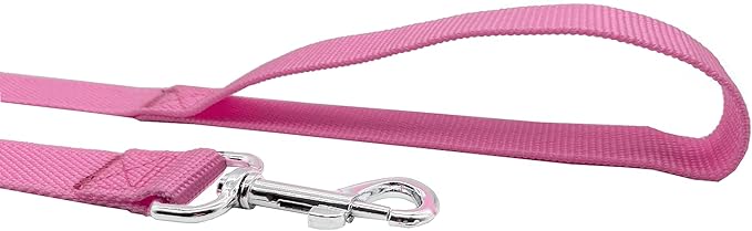 Nylon Dog Training Leash, Traction Rope, 4Ft /5 Foot /6 Feet Long, 5/8 inch 3/4 Inch 1 Inch Wide, for Small and Medium Dogs (3/4'' x 4 F, Pink)