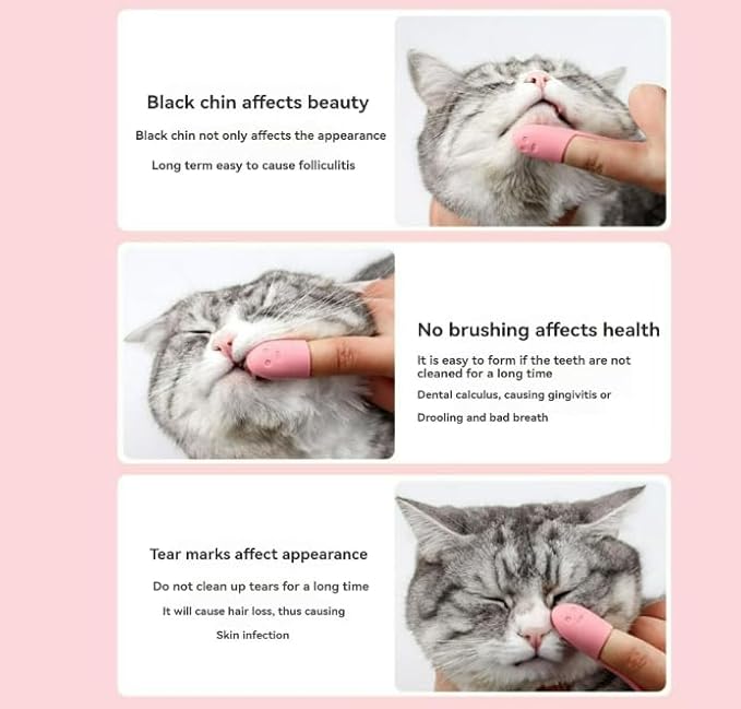 Silicone Scrubber for Cats Chin Cleaner,Cat Finger Toothbrush,Cat Chin Scrubber Pet Toothbrush, Cat Chin Brush for Pet Dental Care,Finger Brushes Suitable for Puppies and Cats (Mix 5pcs)