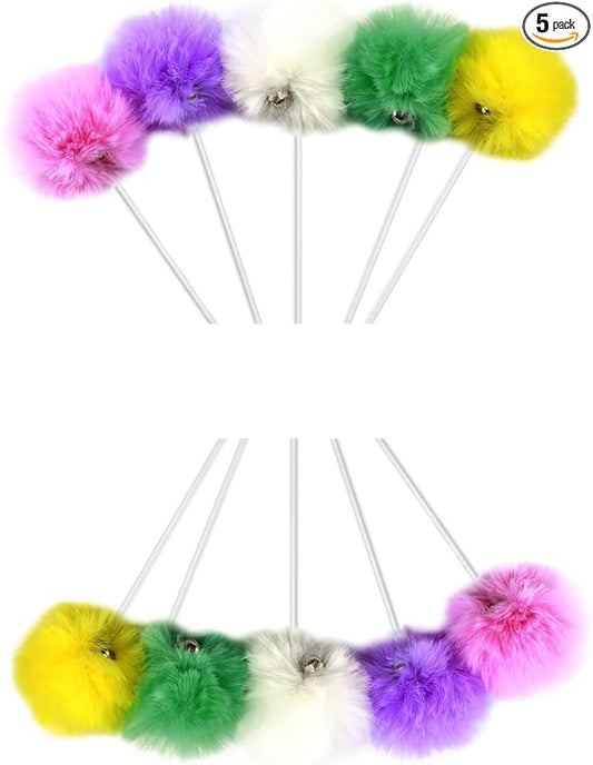 SHENGOCASE 10-Pack Replaceable Cat Dangling Toy with Bell, Cat Scratching Post Tree Tower Replacement Attachment Ball Toy
