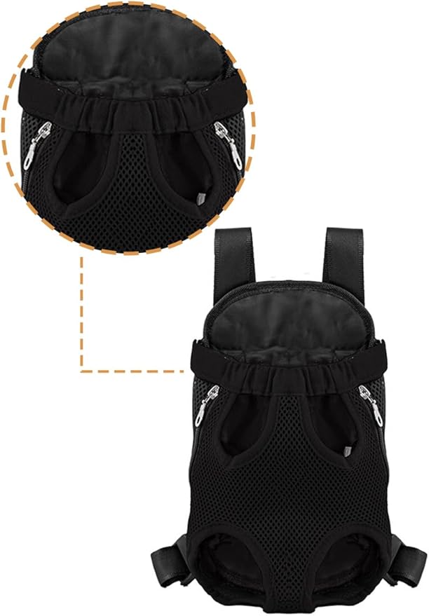 Black pet Carrier Backpack, Dog Carriers for Small Dogs Backpack, Small Dog Chest Backpack, Suitable for Walking/Hiking/Camping/Traveling