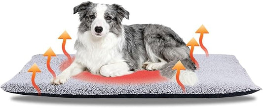 Heated Dog Bed Self Warming Bed Advanced Extra Warm Thermal Pet Pad for Indoor Outdoor Pets with Removable Cover Non-Slip Bottom Washable Non Electric Self Heating Dog Mat Large Brown 27.5 * 45.3inch
