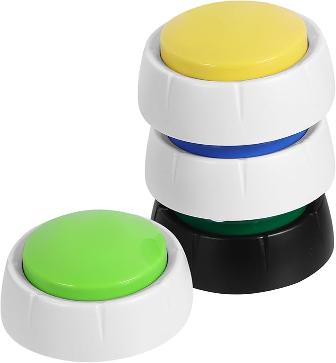POPETPOP 4pcs Interactive Dog Talking Button Wear-Resistant Recording Pet Communication Buttons for Dogs Random Color