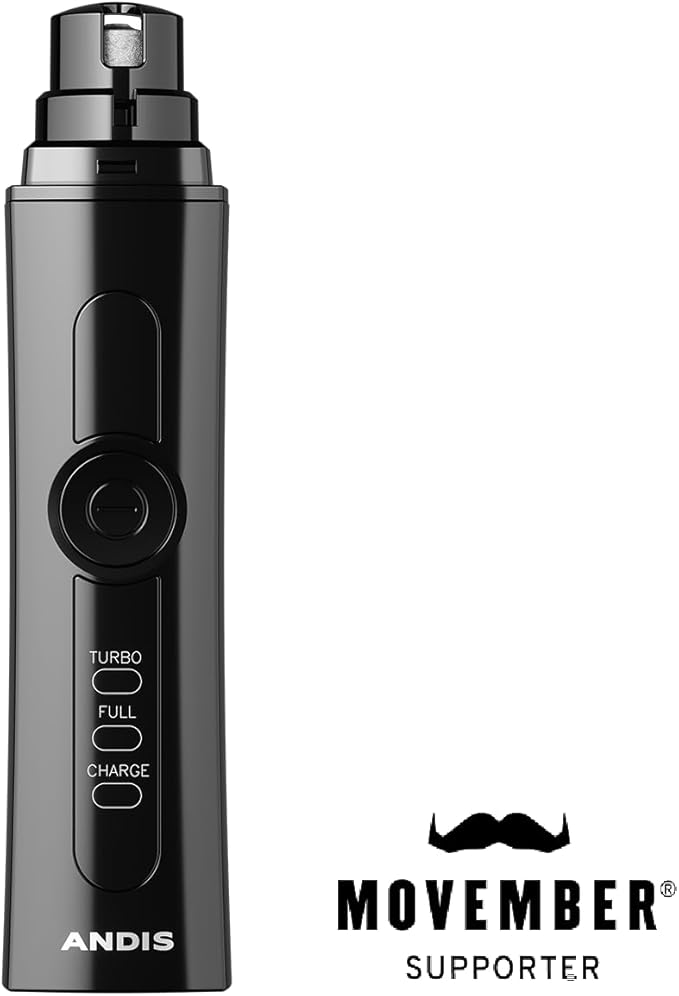 Andis Professional 2-Speed Cord/Cordless Animal Nail Grinder with Rechargeable Lithium-Ion Battery, Black, 66750