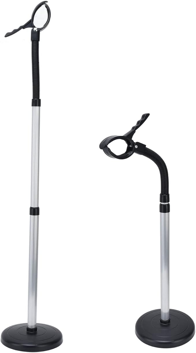 Hands Free Hair Dryer Stand with 360 Degree Rotation Gooseneck Adjustable Height Heavy Duty Base for Home Salon Use