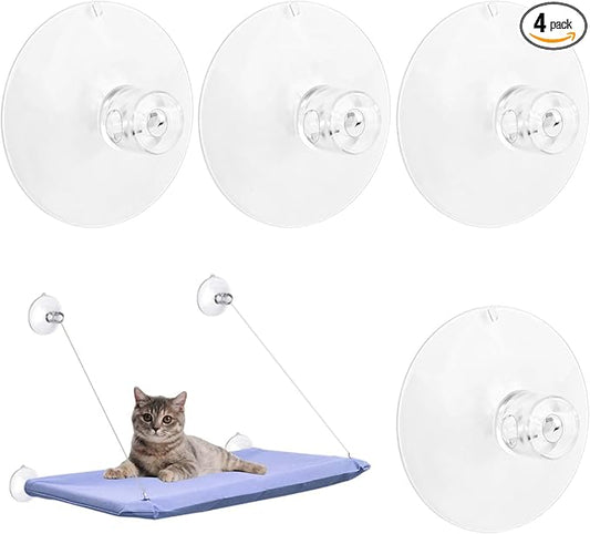 4 Pcs Thick Suction Cup Cat Perches - Classic Style Window Hammock Replacement for Cat Window Seat