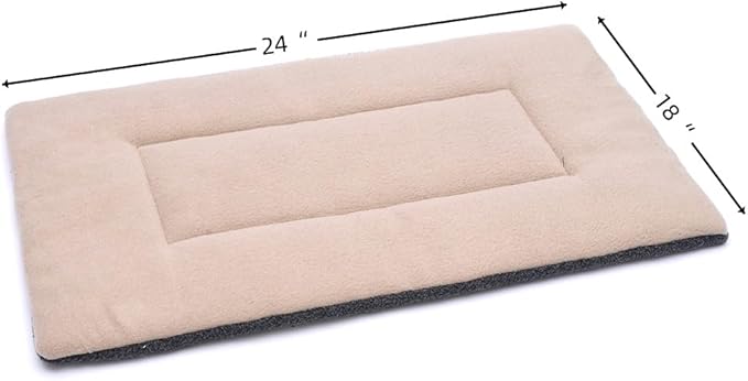 DERICOR Dog Bed Crate Pad 24" L x 18" W Kennel Pad Machine Washable Entire Dog Crate Beds Double Sided Pet Mat