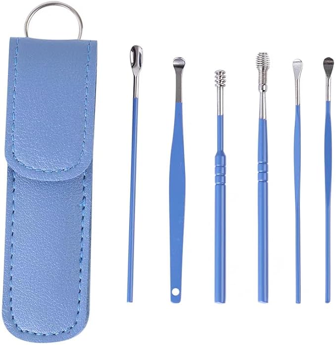 18 Pcs Ear Wax Removal Kit- Ear Cleaner Tool Stainless Steel- Portable Spiral Cleaning Tools with Storage Box for Adults (18 Pcs)