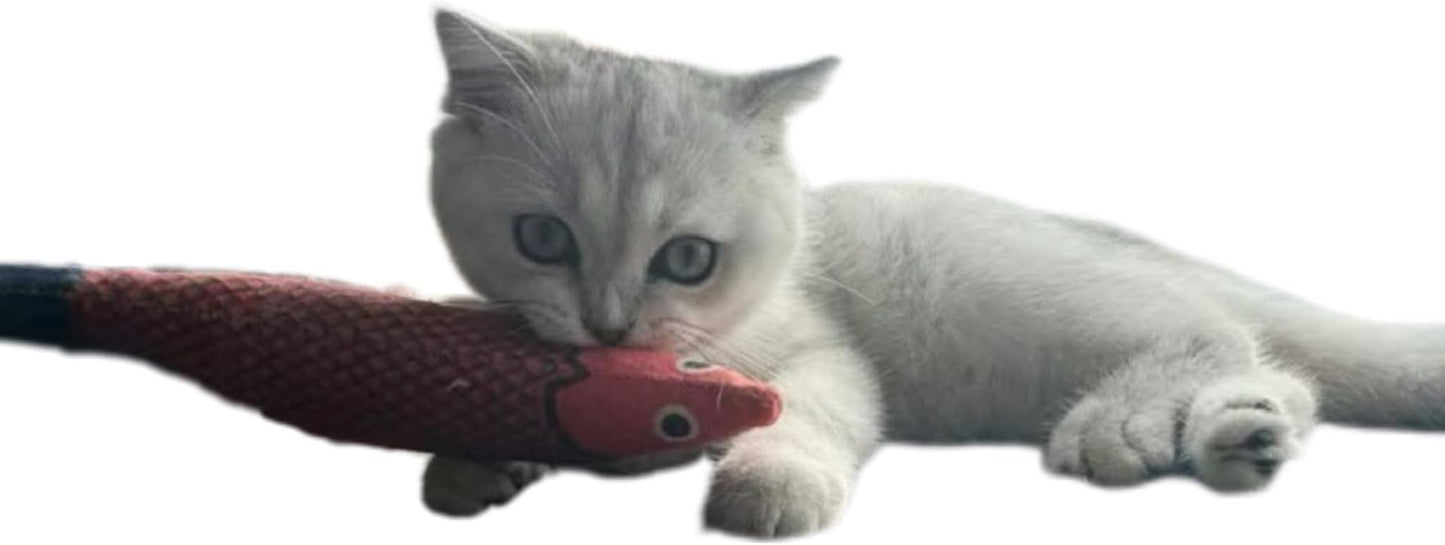 Cat Toys Saury Fish, 3 Pack, Catnip Crinkle Sound, Soft and Durable, Interactive Kitten Kicker for Indoor Kitty Exercise 9.4 Inches for All Breeds
