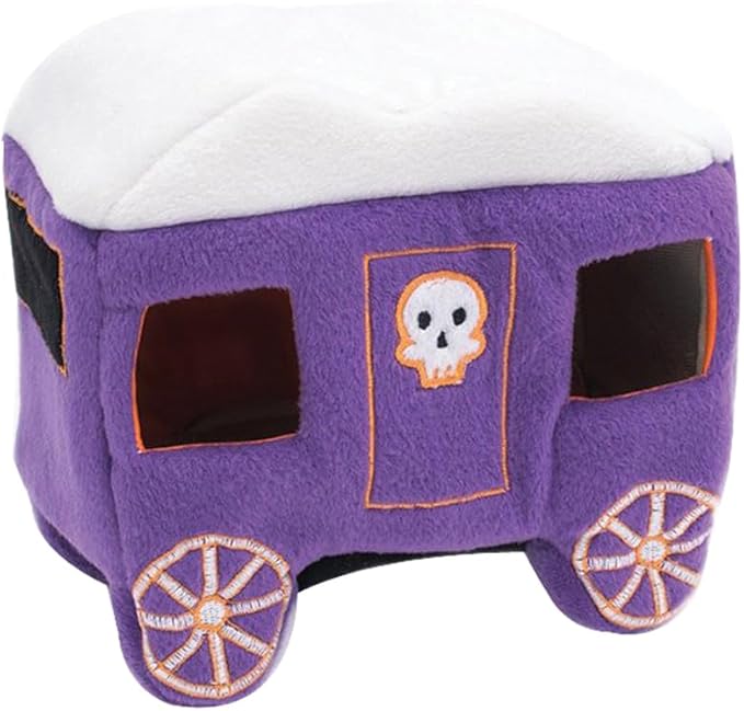 ZippyPaws Halloween Burrow Interactive Dog Toys - Hide and Seek Dog Toys and Puppy Toys, Colorful Squeaky Dog Toys, and Plush Dog Puzzles – Haunted Carriage