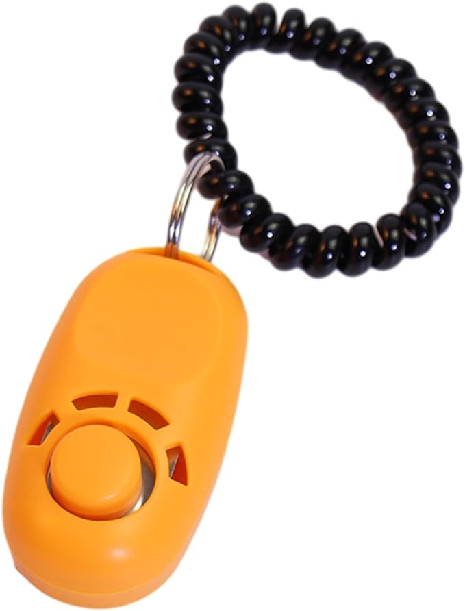 Dogs Training Clickers Pet Dogs Trainer Tool Stretch Help Wrist Rope Sound Keychains Dogs Training Clickers, orange