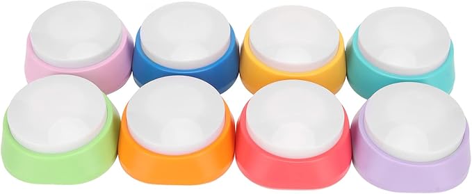Yunseity Clear Recording, Pet Training Buzzer, Easy to Set, 30s Recordable Talking Buttons for Cats Dogs Pets, Material, 8 Packs with Multi Colors, Used for Communication