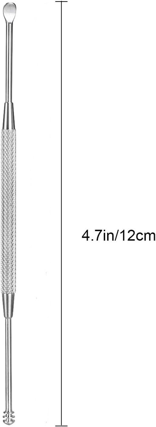 Steel Ear Pick Earwax Remover Spoon Ear Scraper Scratcher Ear Cleaner with Storage Box, 304 Stainless