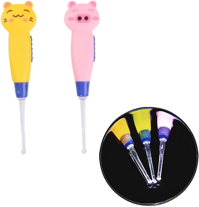 1Pc Cute Flashlight Earpick,Earwax Cleaning and Removal Tools, Light Led Earpick Wax for Adults and Children Ear Safe
