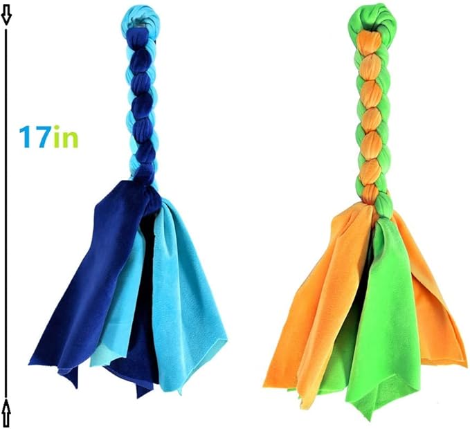 Dog Extendable Teaser Wand Pet Teasing Flirt Pole Interactive Toy with 2 Cotton Chewing Rope Training for Small Medium Large Dogs